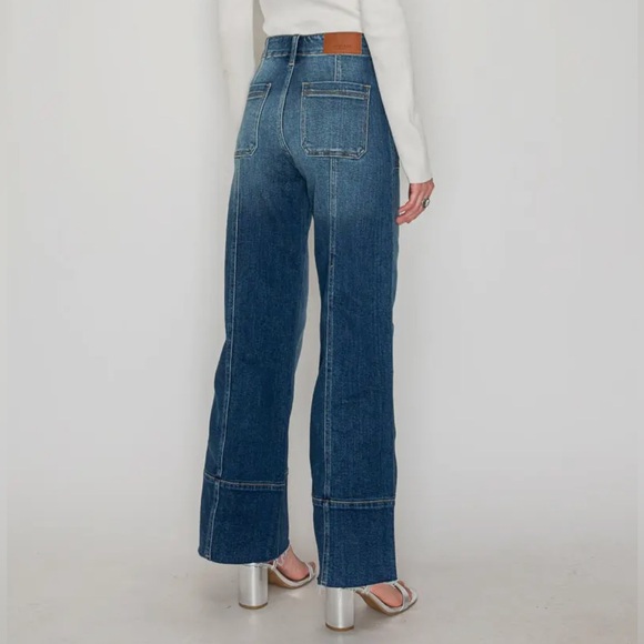 Artemis Vintage Tummy Control Palazzo Jeans Center Seam Wide Leg Dark Wash NWT - Picture 6 of 10